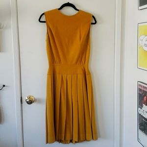 Vintage Yellow Pleated Dress